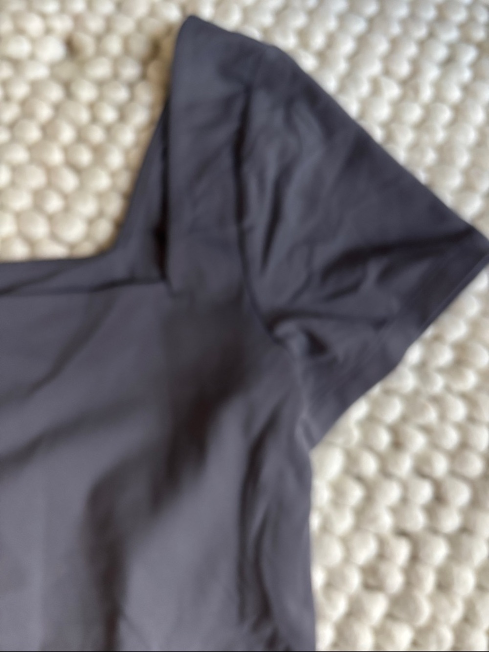 Aritzia Gray Square Neck Short Sleeve Bodysuit, new without tags - Picture 3 of 5